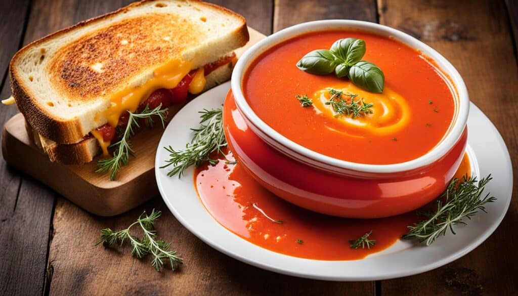 Tomato Soup with Grilled Cheese