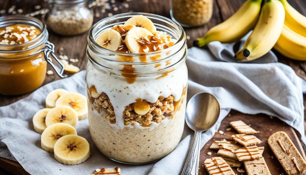 banana cream pie-inspired overnight oats